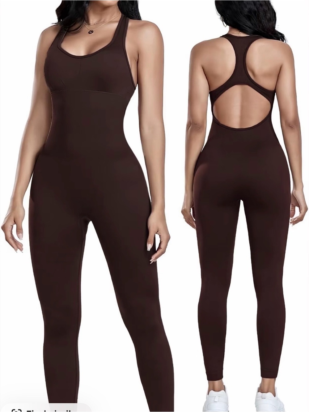Women’s Racerback Jumpsuit - Brown